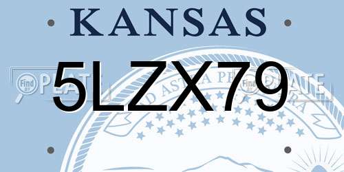 5LZX79 Kansas License Plate