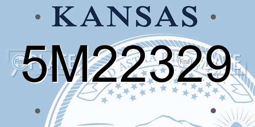 5M22329 Kansas License Plate