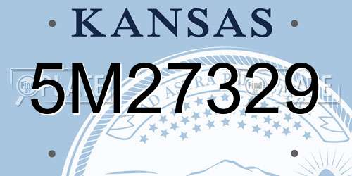 5M27329 Kansas License Plate