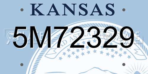 5M72329 Kansas License Plate