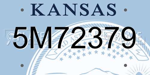 5M72379 Kansas License Plate