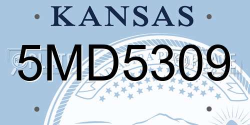 5MD5309 Kansas License Plate