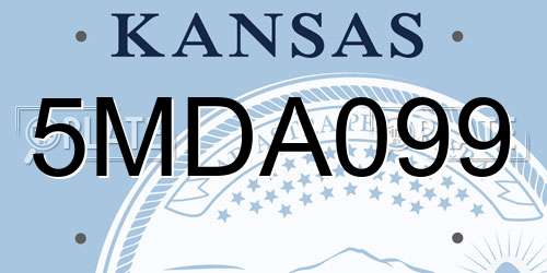 5MDA099 Kansas License Plate