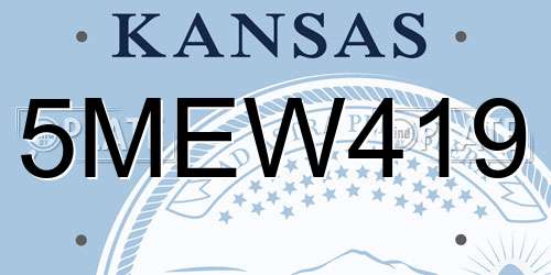 5MEW419 Kansas License Plate