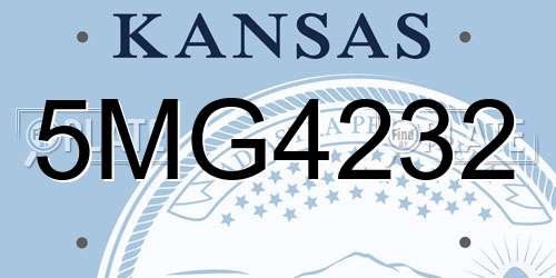 5MG4232 Kansas License Plate