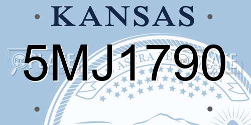 5MJ1790 Kansas License Plate
