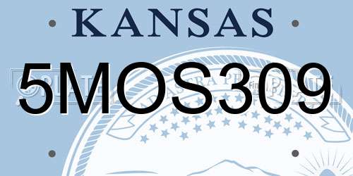 5MOS309 Kansas License Plate