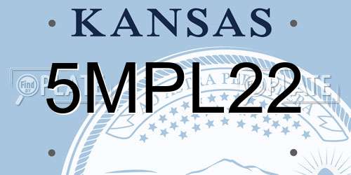 5MPL22 Kansas License Plate