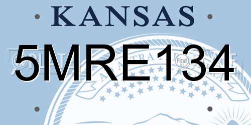 5MRE134 Kansas License Plate