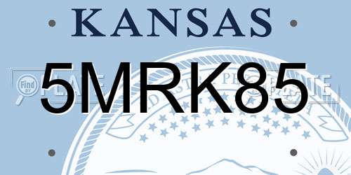 5MRK85 Kansas License Plate
