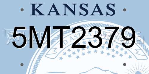 5MT2379 Kansas License Plate