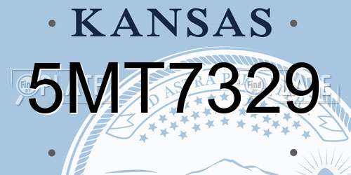5MT7329 Kansas License Plate