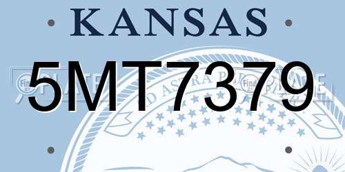 5MT7379 Kansas License Plate