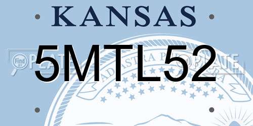 5MTL52 Kansas License Plate