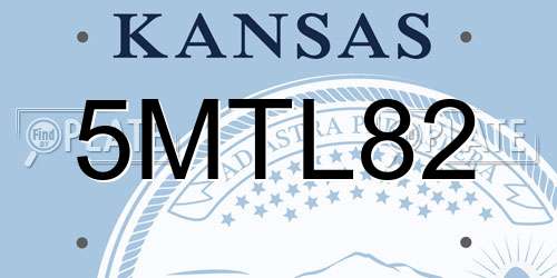 5MTL82 Kansas License Plate