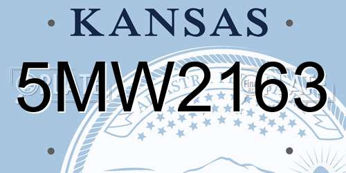 5MW2163 Kansas License Plate