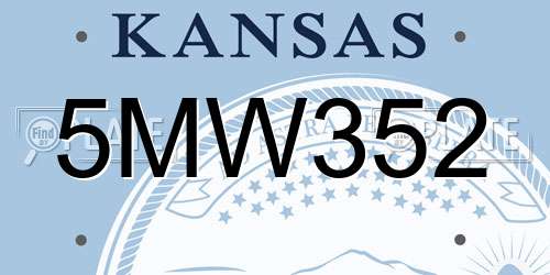 5MW352 Kansas License Plate