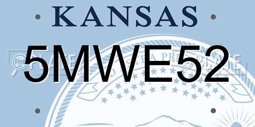 5MWE52 Kansas License Plate