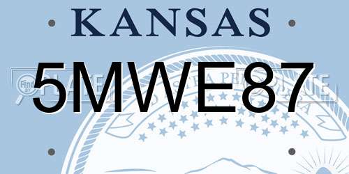 5MWE87 Kansas License Plate