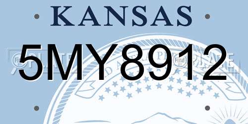 5MY8912 Kansas License Plate