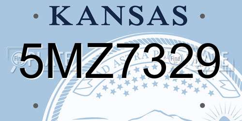 5MZ7329 Kansas License Plate