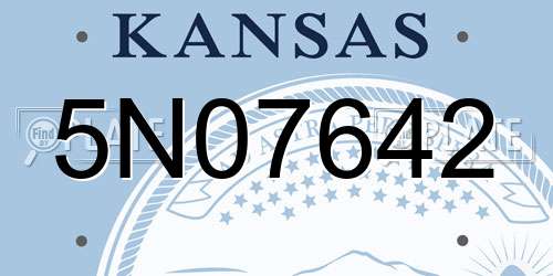 5N07642 Kansas License Plate