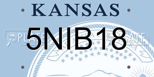 5NIB18 Kansas License Plate
