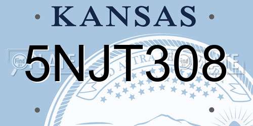 5NJT308 Kansas License Plate