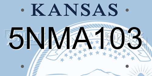 5NMA103 Kansas License Plate