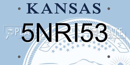 5NRI53 Kansas License Plate