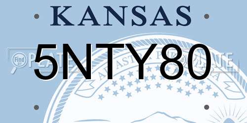 5NTY80 Kansas License Plate