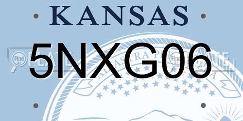 5NXG06 Kansas License Plate