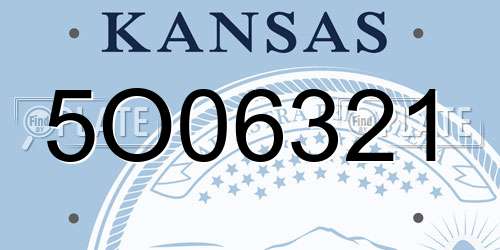 5O06321 Kansas License Plate