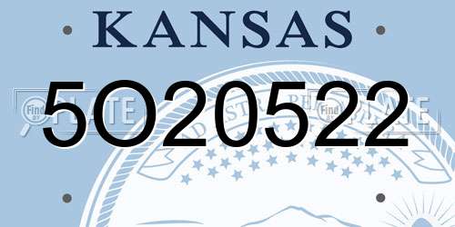 5O20522 Kansas License Plate