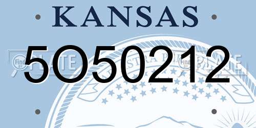 5O50212 Kansas License Plate