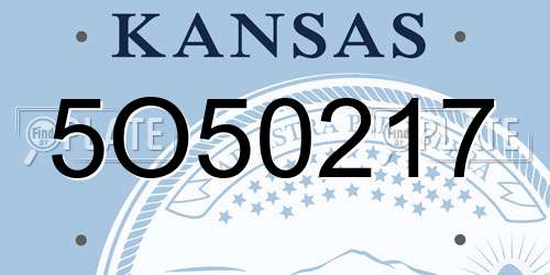 5O50217 Kansas License Plate