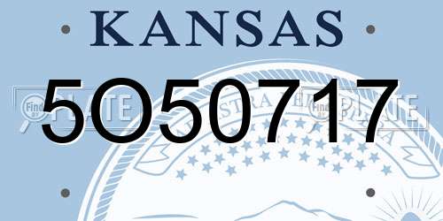 5O50717 Kansas License Plate