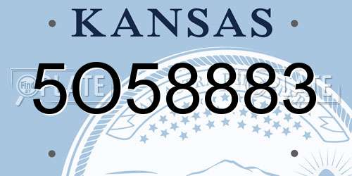 5O58883 Kansas License Plate