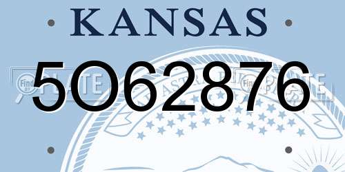 5O62876 Kansas License Plate
