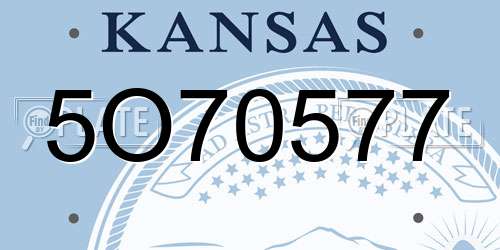 5O70577 Kansas License Plate