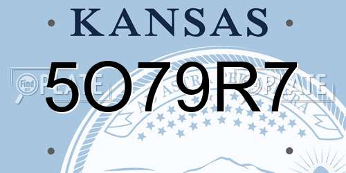 5O79R7 Kansas License Plate
