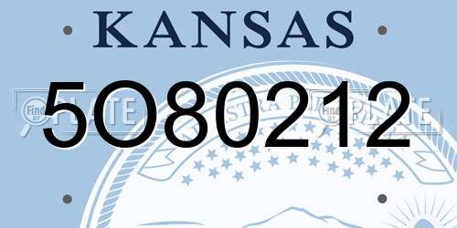 5O80212 Kansas License Plate