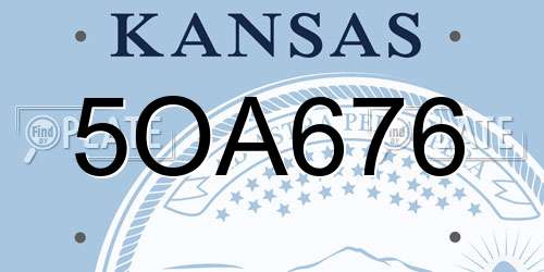 5OA676 Kansas License Plate