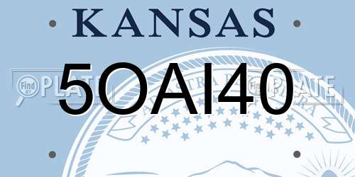 5OAI40 Kansas License Plate