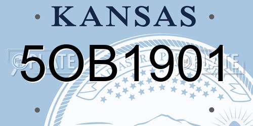 5OB1901 Kansas License Plate