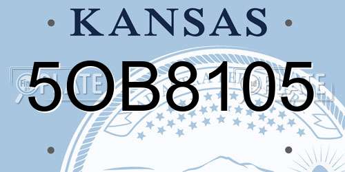 5OB8105 Kansas License Plate