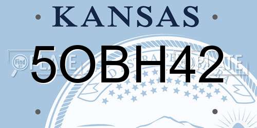 5OBH42 Kansas License Plate