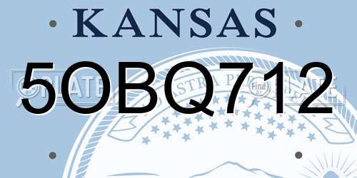 5OBQ712 Kansas License Plate