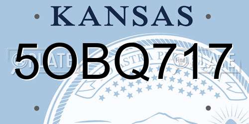 5OBQ717 Kansas License Plate