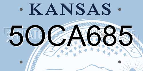 5OCA685 Kansas License Plate